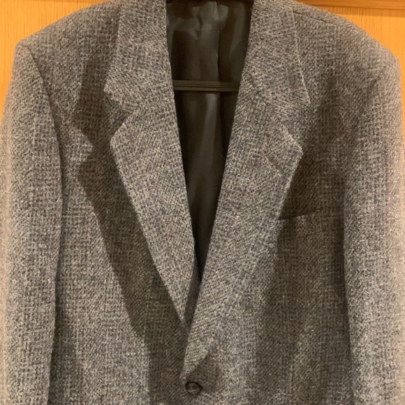 Harris Tweed 100% Wool Tweed Herringbone Grey Men’s Blazer Size 41 - Picture 3 of 16